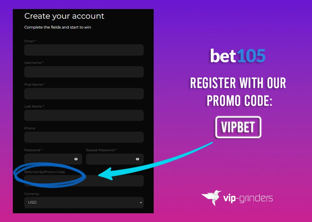 bet105 how to use promo code instructions