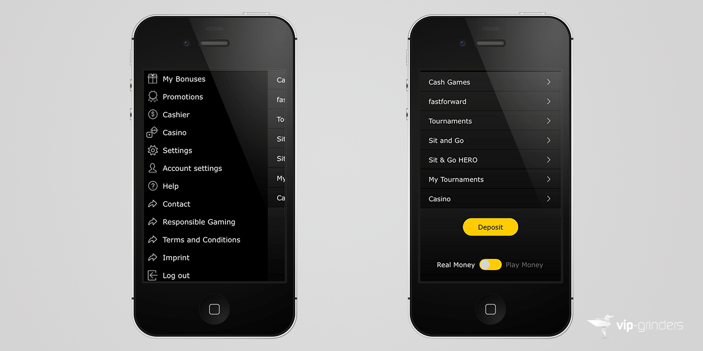 Bwin Mobile Poker App Navigation
