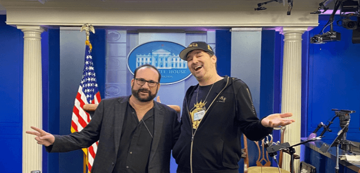 Phil Hellmuth and Mike Matusow visiting the White House