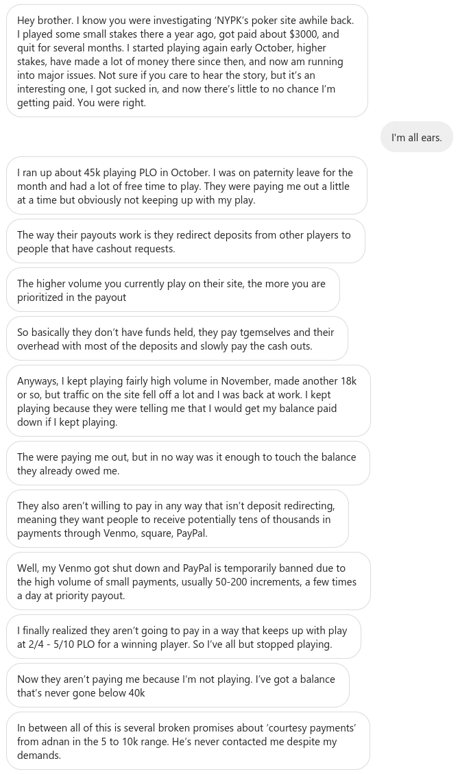 Chase Bianchi acusses NY Poker King Adnan Mohammad of promoting a ponzi-scheme poker site Chase Bianchi acusses NY Poker King Adnan Mohammad of promoting a ponzi-scheme poker site