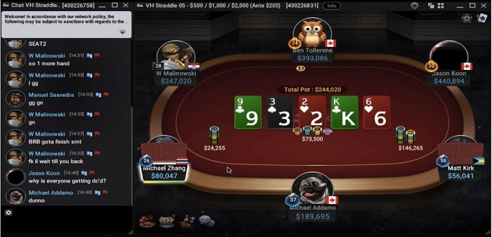 Poker Hand of the Week – Matt Kirk with a gutsy check-raise river bluff vs Michael Zhang at NL1,000/$2,000