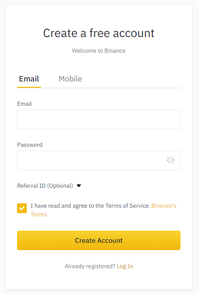 Binance Registration