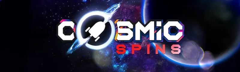 Cosmic Spins logo on a star-filled galaxy backdrop - the fast three-handed jackpot format at CoinPoker