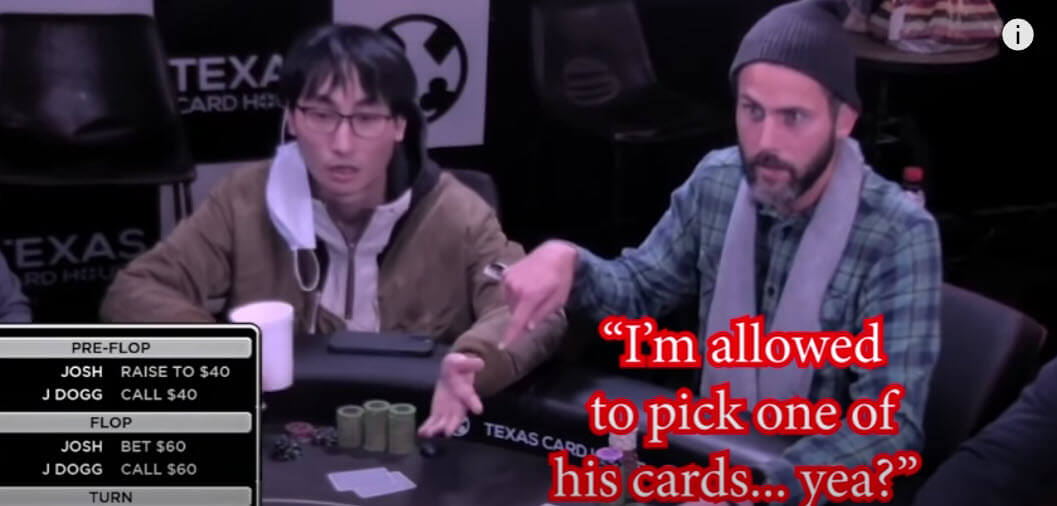 WTF! Player flips over one of his opponent's cards in a $4,400 pot WTF! Player flips over one of his opponent's cards in a $4,400 pot