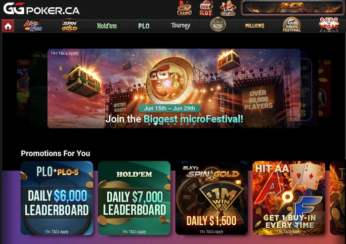 ggpoker ontario lobby