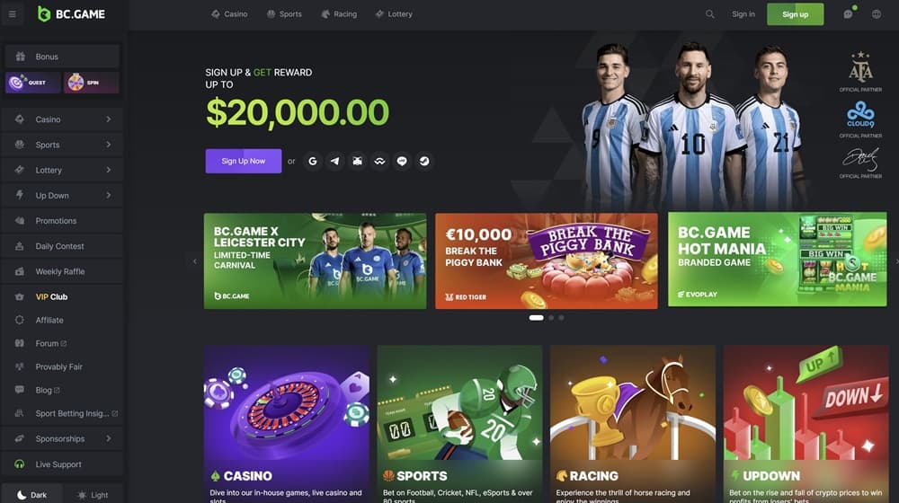 BC.Game Bitcoin kasino web