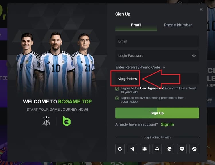 Codice promozionale BC.Game