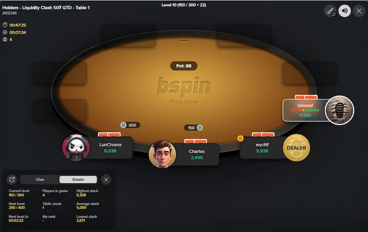bspin poker table