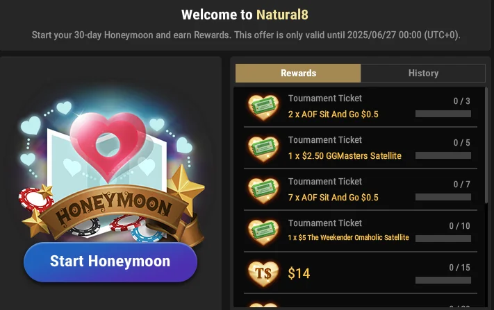 natural8 honeymoon for newcomers start
