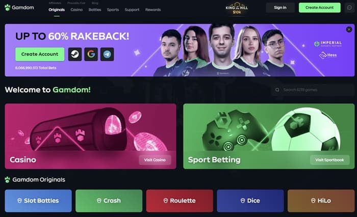 gamdom casino website