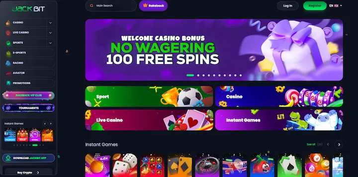 Jackbit – kasyno Bitcoin z darmowymi spinami i rakebackiem