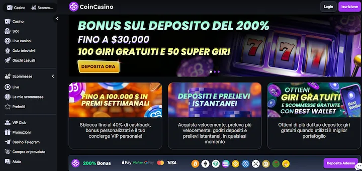 CoinCasino casinò senza documenti
