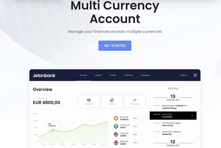 Jetonbank mult currency account