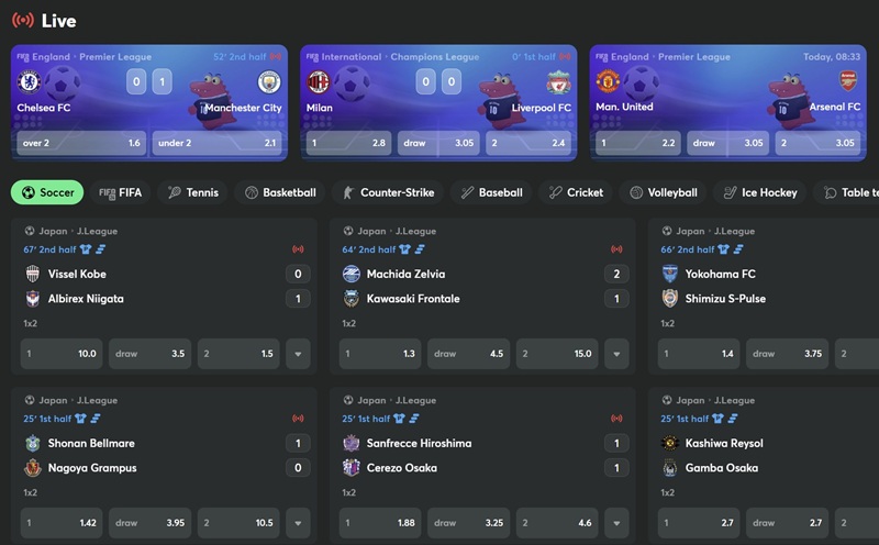 live betting markets at BC.Game