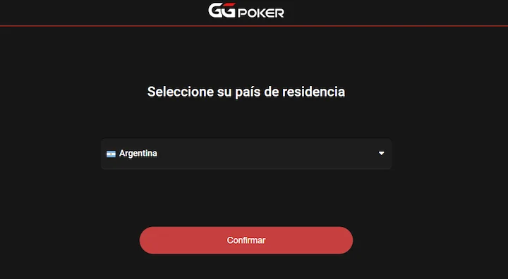 registro ggpoker selecciona tu país