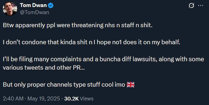 Tom Dwan Returns to the USA, Threatens Lawsuits Against UK Health Service