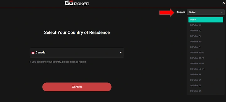 ggpoker registration choose country and region