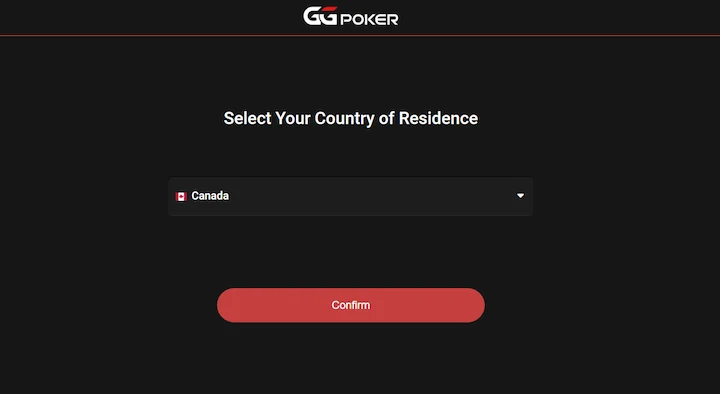 ggpoker registration select your country of residence