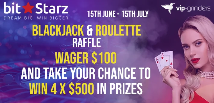 BitStarz Blackjack & Roulette Raffle 710x342