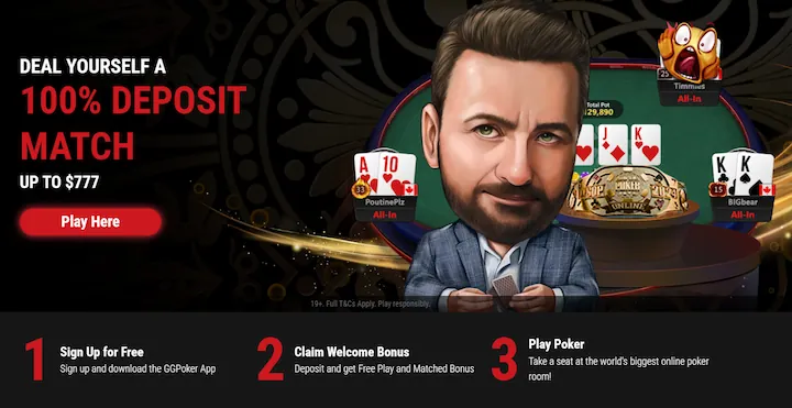 ggpoker ontario landing page 100% up to $777 bonus ggpoker ontario landing page 100% up to $777 bonus