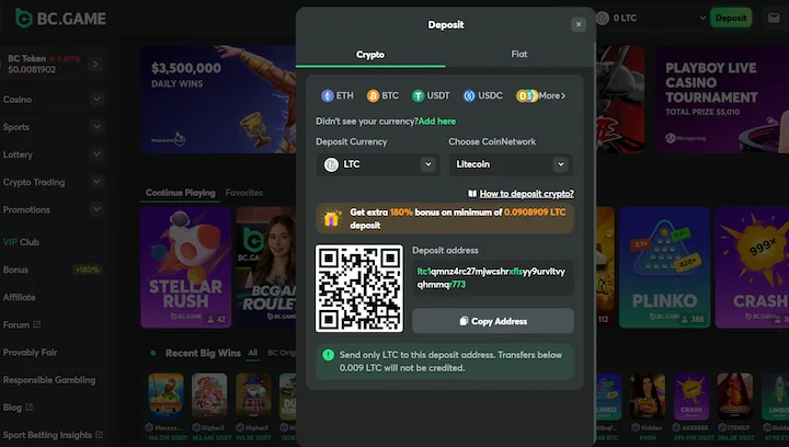 bc.game deposit with litecoin