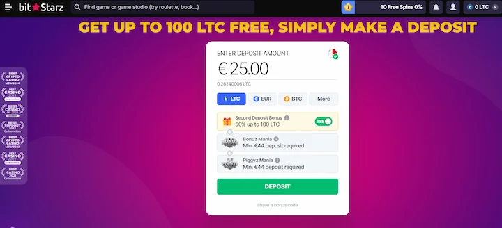 bitstarz casino deposit litecoin