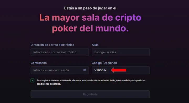 coinpoker registro código VIPCOIN