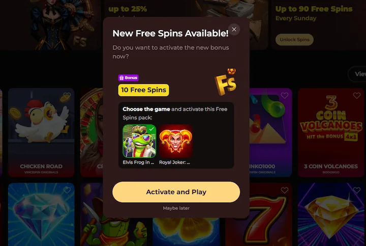 vincispin casino no deposit bonus 10 free spins