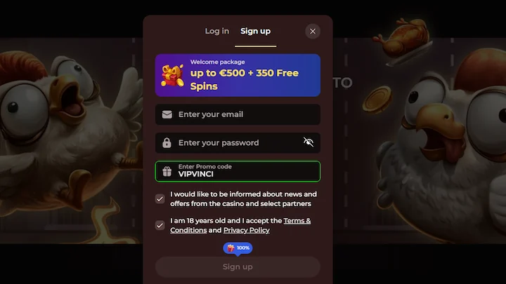 vincispin casino promo code VIPVINCI