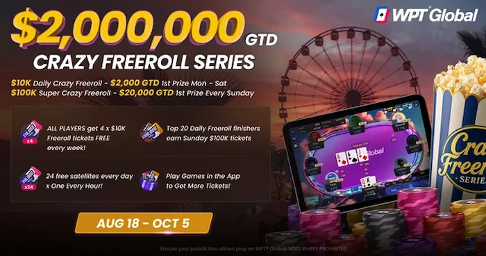 $2 Million Crazy Freeroll Series on WPT Global