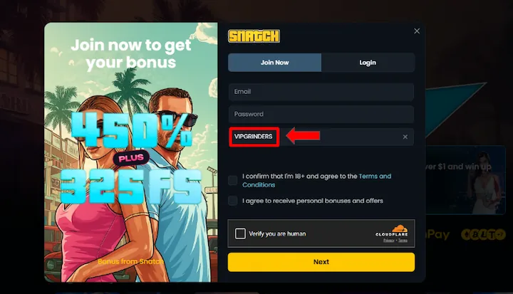 snatch casino promo code VIPGRINDERS