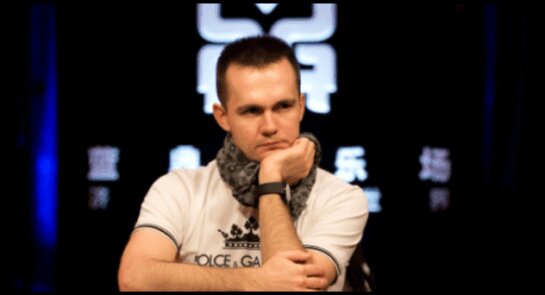 Mikita Badziakouski at the final table of a major high roller poker tournament