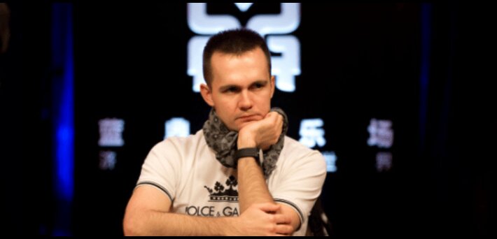 Mikita Badziakouski at the final table of a major high roller poker tournament